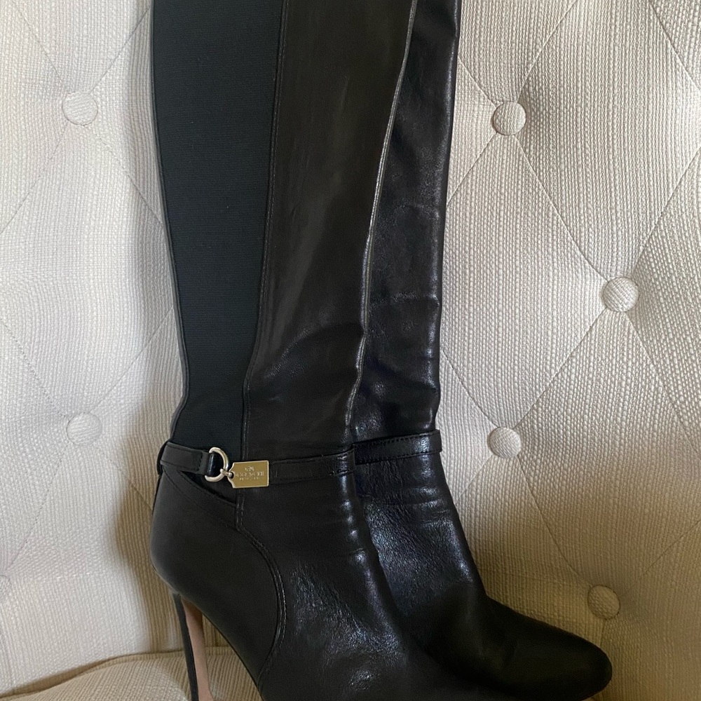 Coach Black Leather Knee-High Boots